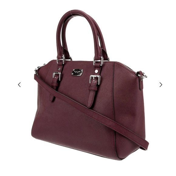 Michael Kors Burgundy Saffiano Leather Bag (does not come with crossbody strap) - Picture 3 of 8